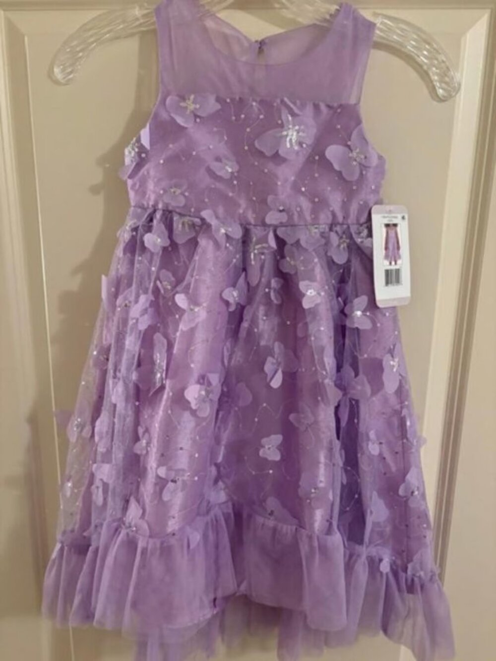 Girls Special Occasion Purple Dress Embellished Size 4T Flower Girl Princess